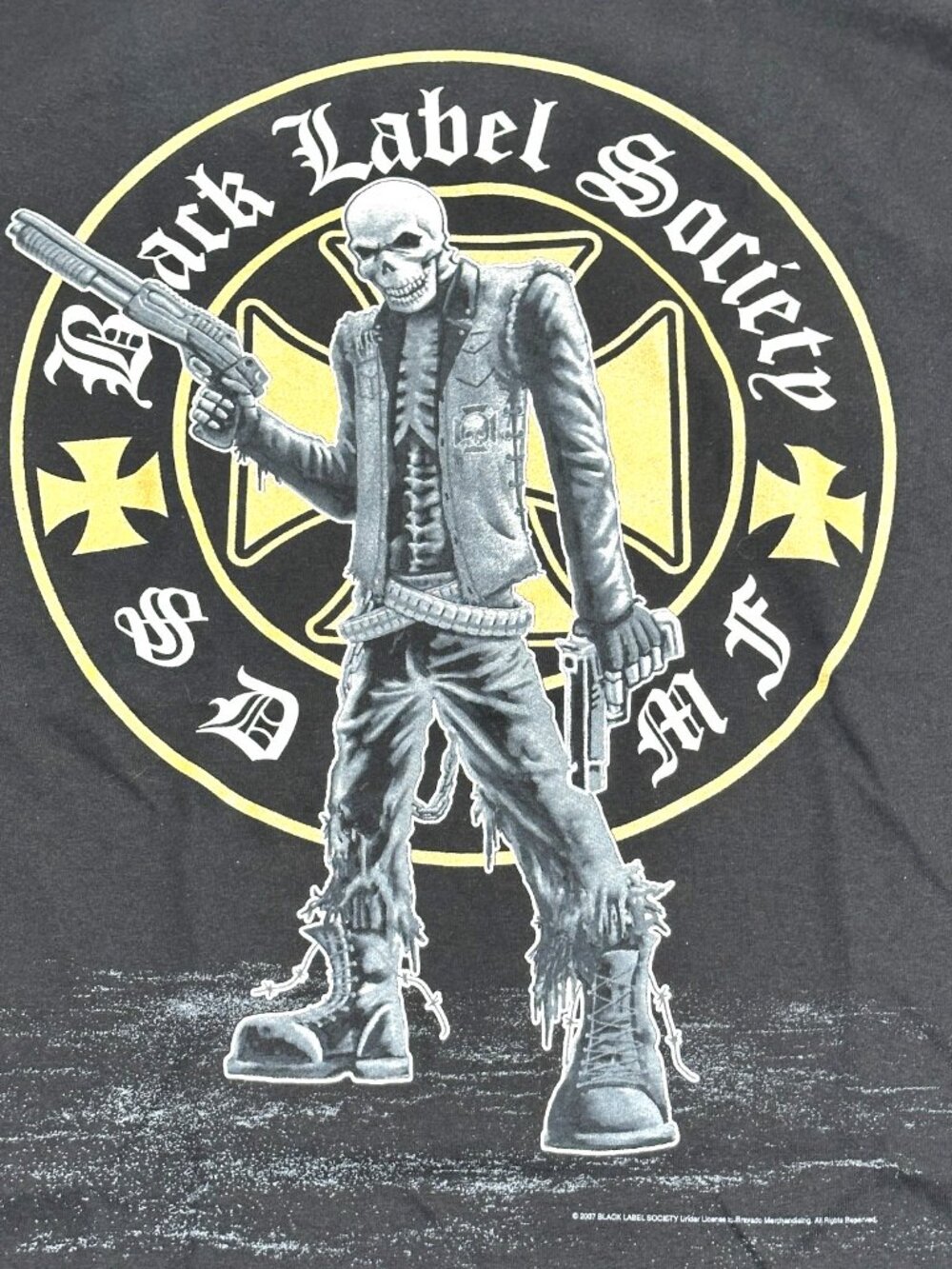 Black Label Society SDMF Skull Graphic Band T Shirt Mens Large Hanes Heavyweight - Picture 2 of 16